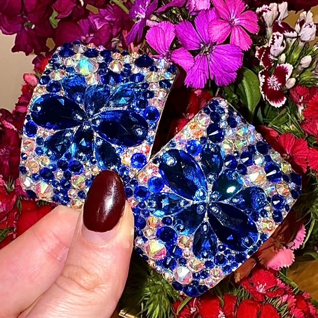 (READY TO SHIP) ‘Galactica’ Blue & AB Crystal Chaos Heavy Buckles (Made With High Quality Rhinestones)