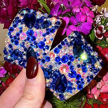 Load image into Gallery viewer, (READY TO SHIP) ‘Dewdrop’ Blue &amp; AB Crystal Chaos Buckles (Made With High Quality Rhinestones)
