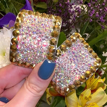 Load and play video in Gallery viewer, &#39;Perfect Pair&#39; Aurum Colour Crystal Chaos Heavy Buckles (Made With Rhinestone)
