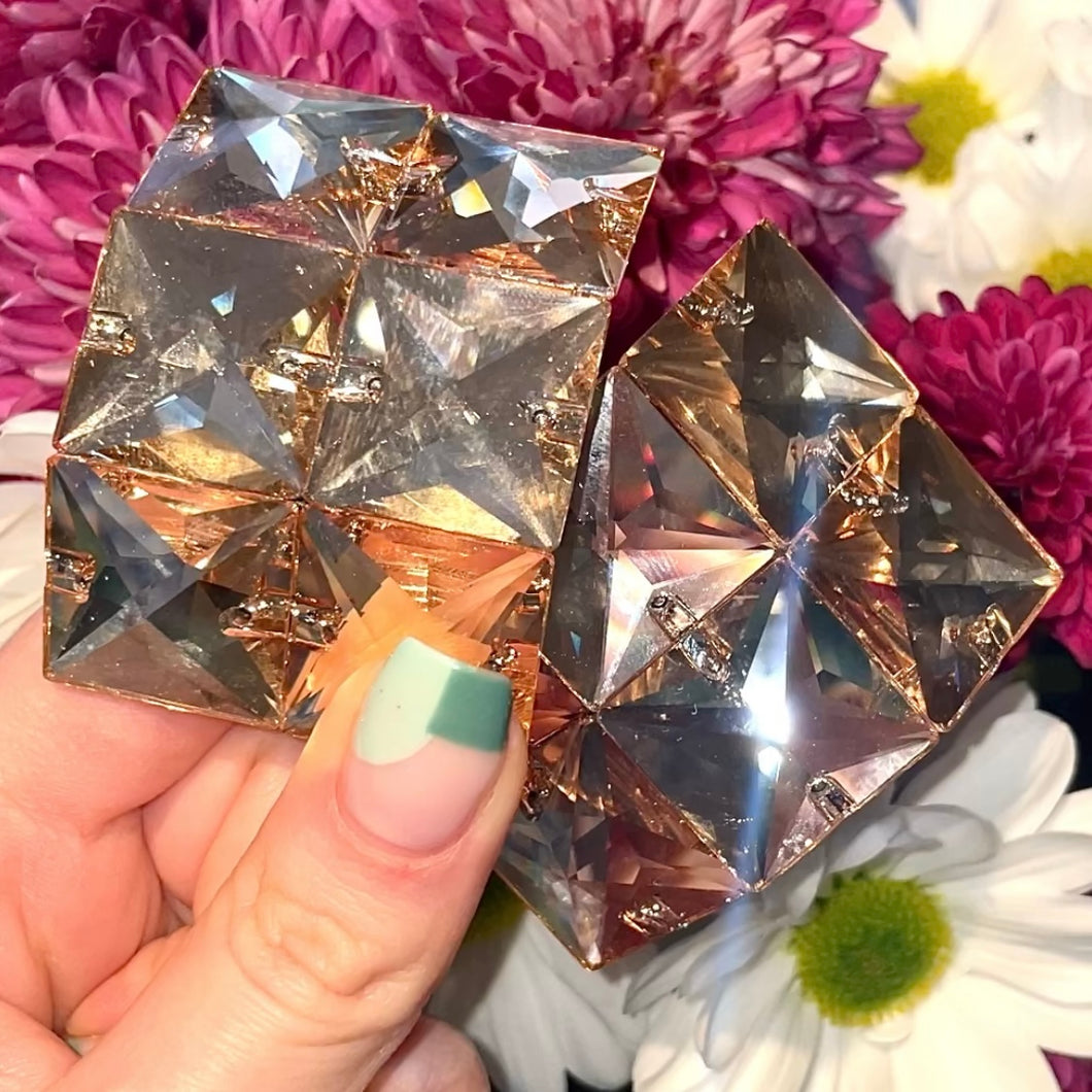 (READY TO SHIP) 'Glamour' Gold Crystal Chaos Heavy Buckles (Made With Preciosa)