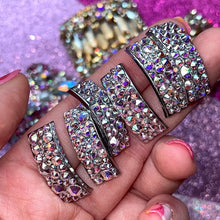 Load image into Gallery viewer, ‘Universe&#39; AB Crystal Chaos Pomp Buckles x 6 (Made With Swarovski)
