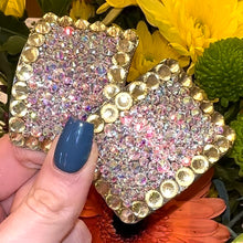 Load image into Gallery viewer, (READY TO SHIP) &#39;Perfect Pair&#39; Pastel Yellow Colour Crystal Chaos Heavy Buckles (Made With Rhinestone)

