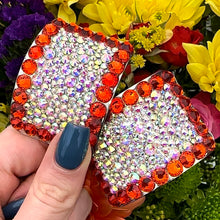 Load image into Gallery viewer, &#39;Perfect Pair&#39; Orange Colour Crystal Chaos Heavy Buckles (Made With Rhinestone)
