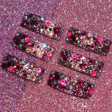 Load image into Gallery viewer, ‘Universe&#39; Multicolour and AB Crystal Chaos Pomp Buckles x 6 (Made With Swarovski)
