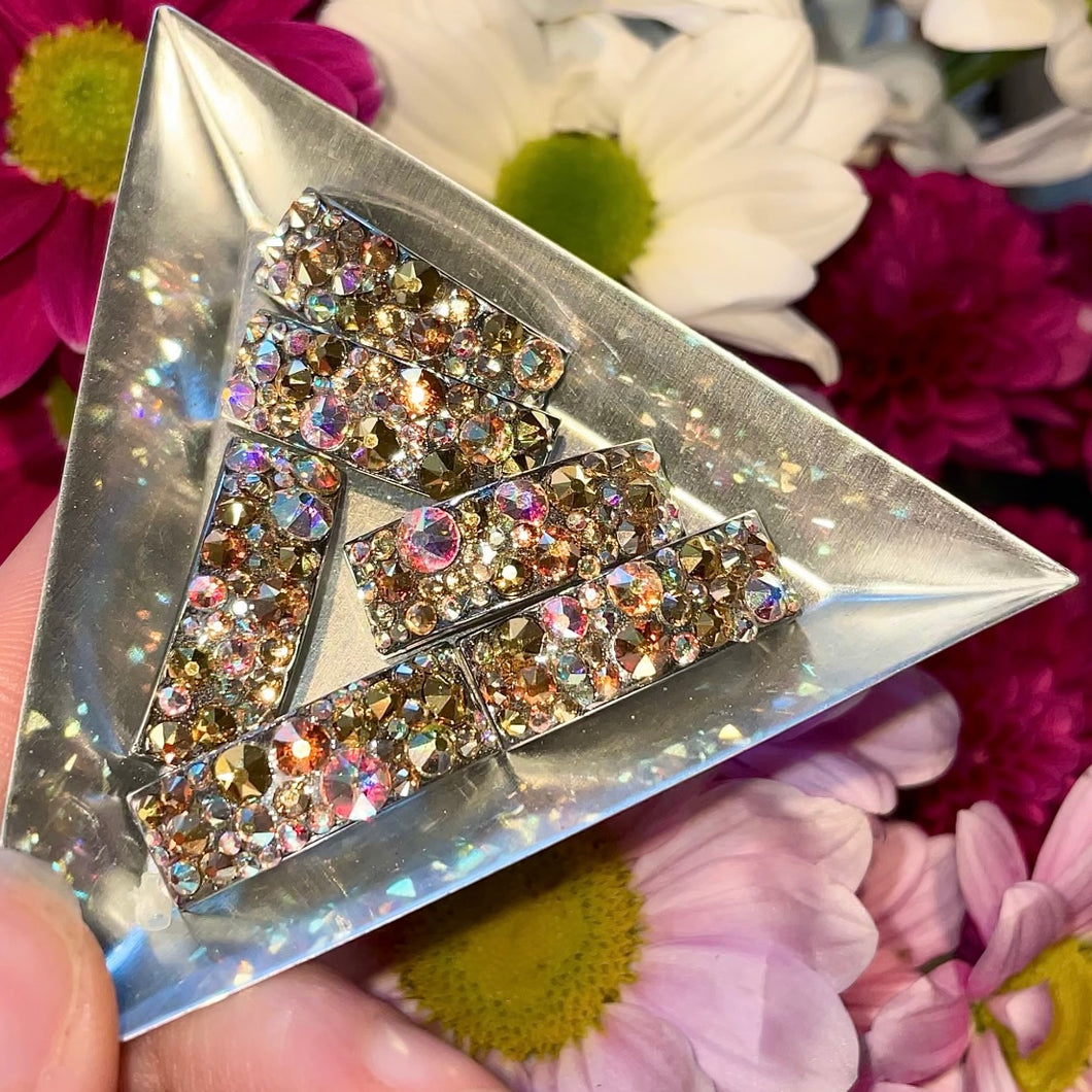 ‘Universe' Multicolour and AB Crystal Chaos Pomp Buckles x 6 (Made With Swarovski)