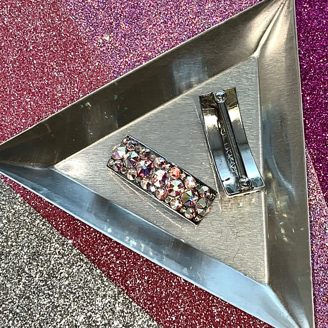 ‘Beauty’ AB Crystal Chaos Pomp Buckles x 6 (Made With Swarovski)