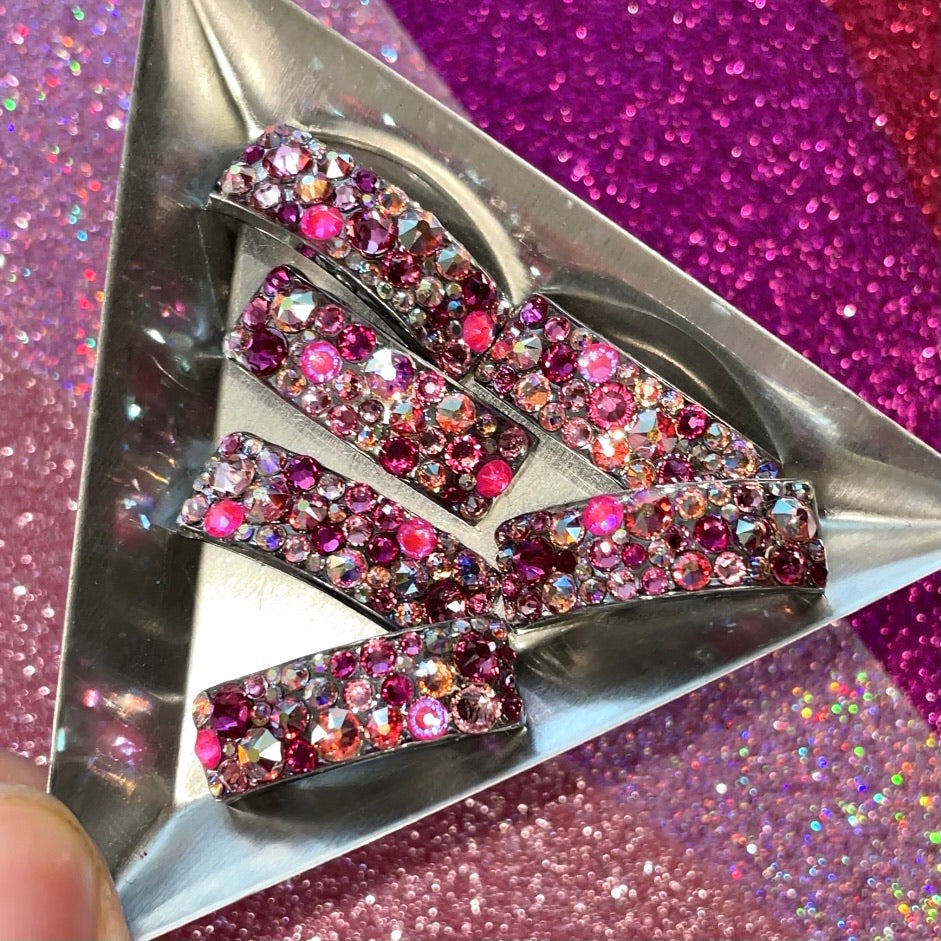 ‘Universe' Multicolour and AB Crystal Chaos Pomp Buckles x 6 (Made With Swarovski)